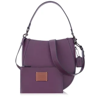 COACH深紫鱷魚紋全皮T釦翻蓋鍊帶橫式隨身斜背包 歷史價格詳細信息