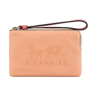 COACH 壓印馬車LOGO素面荔枝紋皮革手拿包(米白) 歷史價格詳細信息