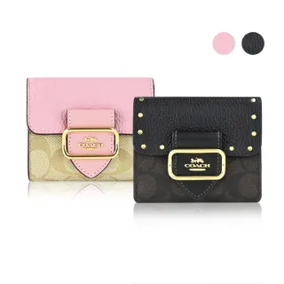 COACH Morgan 拼接PVC皮革鉚釘裝飾馬鞍斜背包(咖啡黑) 歷史價格詳細信息