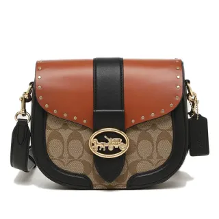 【COACH】撞色滿版C印花拼接皮帶飾信用卡零錢中夾(駝/深咖) 歷史價格詳細信息