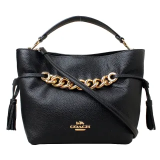 COACH ANDY 鏈鎖卵石皮革斜背/兩用福袋包(黑) 歷史價格詳細信息