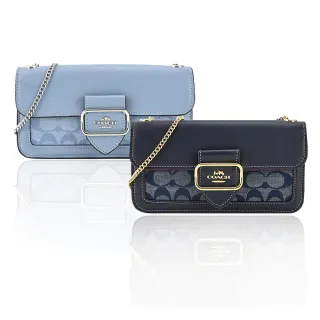 COACH Morgan 拼接PVC皮革鉚釘裝飾馬鞍斜背包(咖啡黑) 歷史價格詳細信息