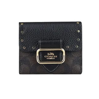 COACH黑色鉚釘荔枝紋全皮釦式翻蓋WOC斜背包 歷史價格詳細信息