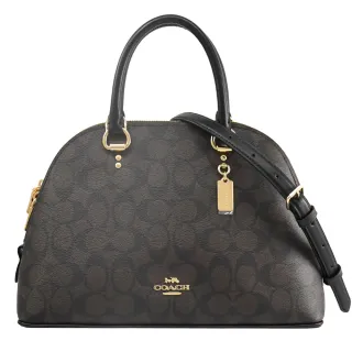 【COACH】經典C LOGO拼接手拿包斜背包馬鞍包(深咖) 歷史價格詳細信息