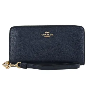 【COACH】素面牛皮長夾式雙層大手拿包/零錢包(咖) 歷史價格詳細信息