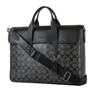 COACH 男款 防刮手提/斜背二用公事包-黑色 歷史價格詳細信息