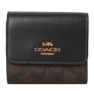 COACH 防刮皮革三折釦式短夾-黑色 歷史價格詳細信息