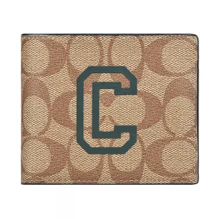 COACH 學院徽章印花L拉鍊手拿包(咖啡x粉筆白) 歷史價格詳細信息