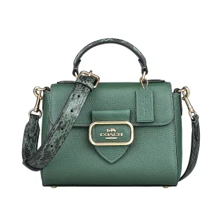 COACH金屬綠霧光全皮復古硬殼方框T釦翻蓋小款斜背包 歷史價格詳細信息