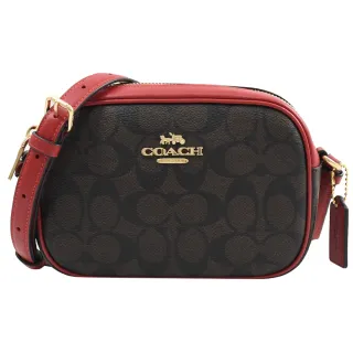 【COACH】COACH Mini Jamie金屬黑字LOGO牛皮迪士尼聯名卡通圖案拉鍊斜背相機包(小/黑) 歷史價格詳細信息