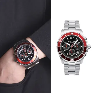 【COACH】KENT系列 黑面 金色框 黑色矽膠錶帶 三眼計時腕錶 手錶 男錶(CO146 歷史價格詳細信息