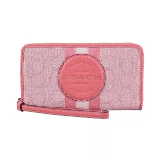 COACH DEMPSEY 圓標LOGO緹花C拼接皮革水桶包(迷你/黑灰) 歷史價格詳細信息