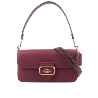 COACH  Morgan 最新款式拼接 皮革斜背鍊包 滿版c字咖啡色拼接蘋果綠色  贈品原廠紙袋、防塵袋 歷史價格詳細信息