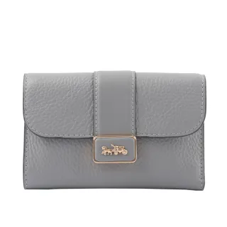 COACH 荔枝皮革方型卡夾拉鍊鍊帶零錢包(黑色) 歷史價格詳細信息