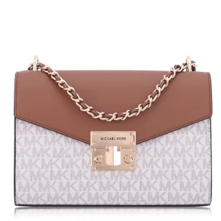 【Michael Kors】經典不敗款 Trisha 金字LOGO荔枝紋皮革三層側背包/斜背包(黑色) 歷史價格詳細信息