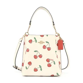 COACH米白帆布咖邊真皮方框翻蓋鍊帶橫式斜背隨身包 歷史價格詳細信息