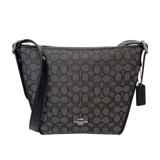 COACH黑灰C Logo單寧織布真皮半摺翻蓋方型斜背包 歷史價格詳細信息