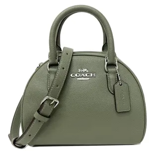 COACH SYDNEY 金馬車LOGO霧霾藍色鵝卵石紋皮革貝殼兩用包 歷史價格詳細信息