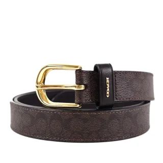 COACH 女款 素面雙面用皮帶-黑/咖啡色 歷史價格詳細信息