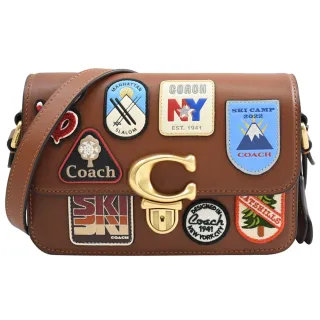 COACH 學院徽章印花L拉鍊手拿包(咖啡x粉筆白) 歷史價格詳細信息