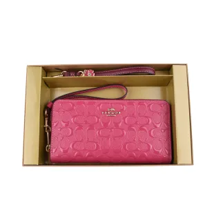 COACH 漆皮浮雕LOGO金屬釦飾零錢袋短夾-米色 歷史價格詳細信息