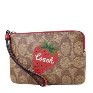 COACH 緹花LOGO防刮手拿/手提包-咖啡紅 歷史價格詳細信息