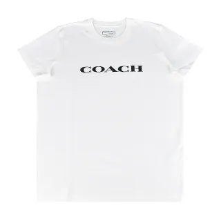 【COACH】COACH 黑字LOGO胸前口袋設計拉鍊純棉短袖T恤(白x黑) 歷史價格詳細信息