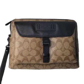 COACH PVC LOGO 拚色文件袋斜背包(咖啡/黑) 歷史價格詳細信息