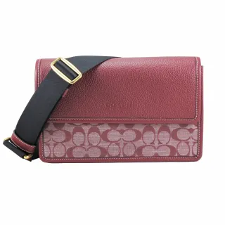 COACH 新款轉扣紋拼接蛇紋皮革鏈帶肩背/斜背兩用包(黑) 歷史價格詳細信息