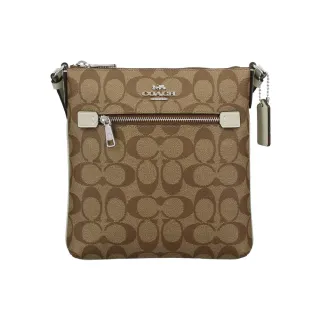 COACH卡其C Logo綠邊雕刻字印中款斜背相機包 歷史價格詳細信息