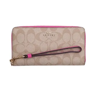 COACH 金屬馬車荔枝皮革對折拉鍊短夾(黑色) 歷史價格詳細信息