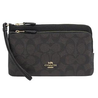 【COACH】滿版星星C印花手提式手機袋手拿包零錢長夾(駝/深咖) 歷史價格詳細信息