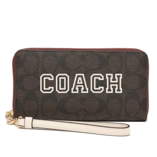 【COACH】印花LOGO學院風設計PVC對折短夾(卡其x亞馬遜綠) 歷史價格詳細信息