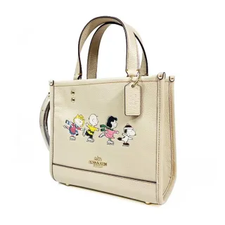 COACH 聯名款大款恐龍玫瑰圖騰PVC斜背肩背手提兩用包(紅棕色/贈原廠防塵袋紙袋 歷史價格詳細信息