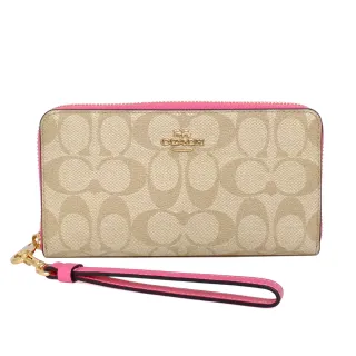 COACH淺卡C Logo萊姆綠掛帶拉鍊萬用手拿包 歷史價格詳細信息