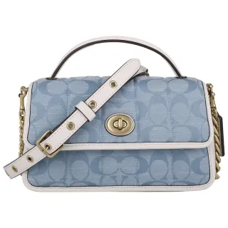 COACH水藍鱷魚紋全皮方框T釦翻蓋三摺多卡長夾 歷史價格詳細信息