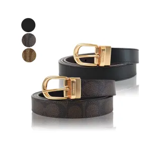 COACH 女款 素面雙面用皮帶-黑/咖啡色 歷史價格詳細信息