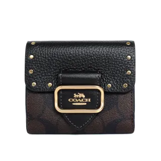 COACH黑色鉚釘荔枝紋全皮釦式翻蓋WOC斜背包 歷史價格詳細信息