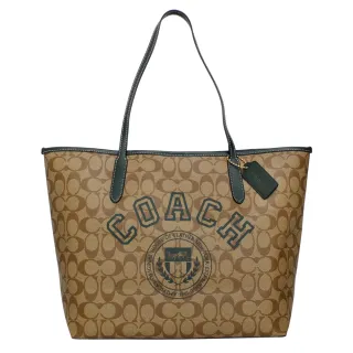 COACH 學院徽章印花L拉鍊手拿包(咖啡x粉筆白) 歷史價格詳細信息