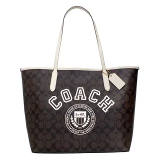 COACH 學院徽章印花L拉鍊手拿包(咖啡x粉筆白) 歷史價格詳細信息
