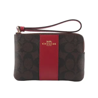 COACH 巧克力C Logo緹花卡其底C字拉鍊袋釦式雙摺短夾 歷史價格詳細信息