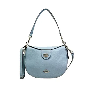 COACH ELLA HOBO水藍荔枝紋全皮旋釦上開肩背/斜背包 歷史價格詳細信息