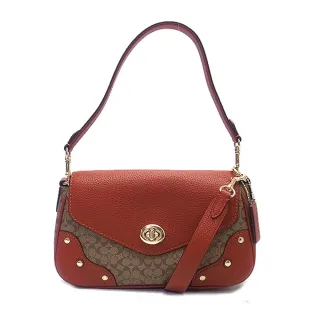 COACH CE689 Holden 壓印LOGO荔枝皮革斜背包.深綠 歷史價格詳細信息