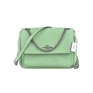 COACH金屬綠霧光全皮復古硬殼方框T釦翻蓋小款斜背包 歷史價格詳細信息