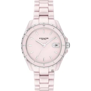 COACH 經典LOGO陶瓷女錶-粉/38mm 14503772 歷史價格詳細信息