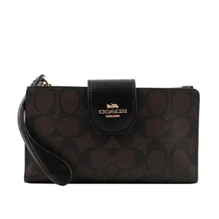 COACH PVC皮革馬車Logo壓釦中夾(附提把)(巧克力色) C2874 IMAA8 歷史價格詳細信息