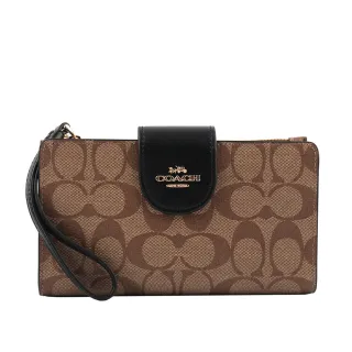 COACH PVC皮革馬車Logo壓釦中夾(附提把)(巧克力色) C2874 IMAA8 歷史價格詳細信息