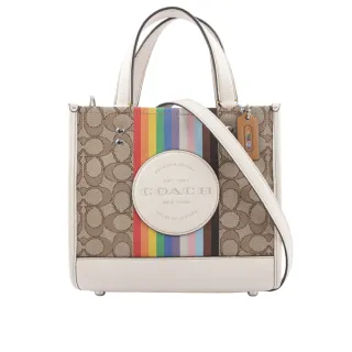 COACH DEMPSEY 愛心&星印PVC拼接皮革水桶包(迷你/卡其) 歷史價格詳細信息