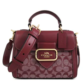 Coach 緹花 皮革 肩背包 手提包 粉紅色 名牌精品包(大) 皮包 二手真品 賣場有LV Chanel 歷史價格詳細信息