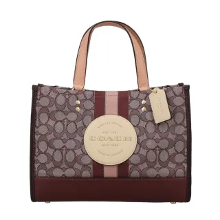 【COACH】撞色 十字紋皮革 / Lillie Carryall 小款 / 兩用包(深藍) 歷史價格詳細信息